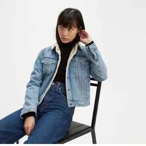 Levi's Light Blue Denim Sherpa Jacket